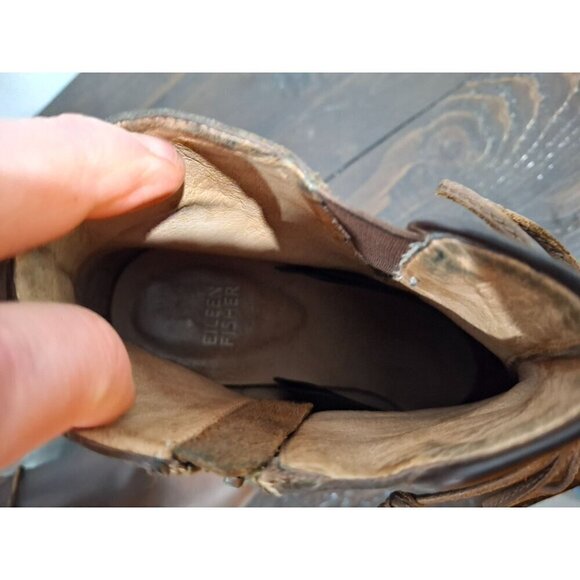 Eileen Fisher Ash Brown Leather Lace Up Bootie/Pre-owned, Sz. 8 - Picture 8 of 11